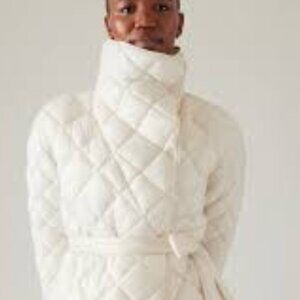 ATHLETA Winter white feather free wrap coat